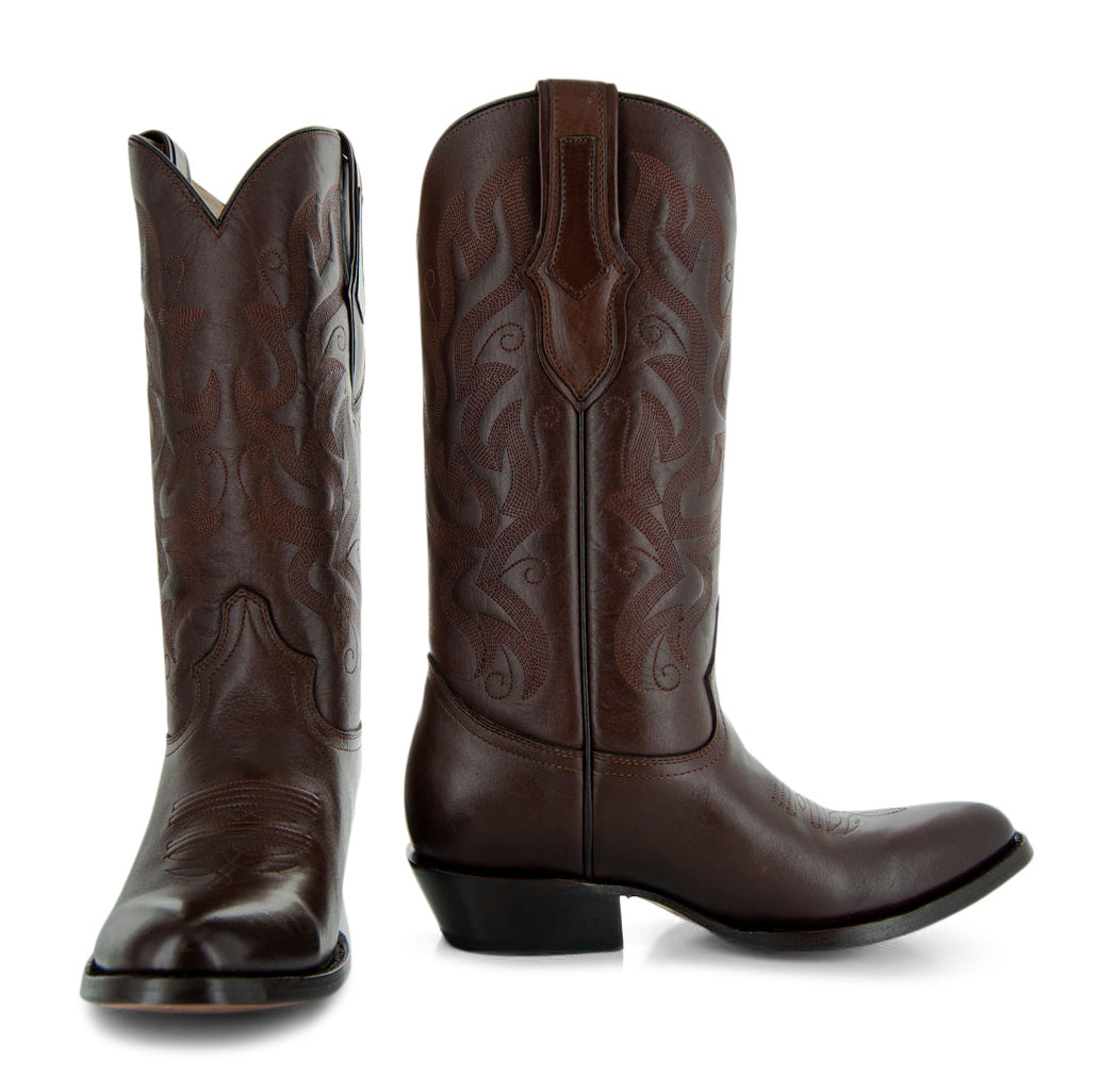 Cowboy Dress Boots | Mens Classic Round-Toe Boots (H7001-Brown) from Soto Boots