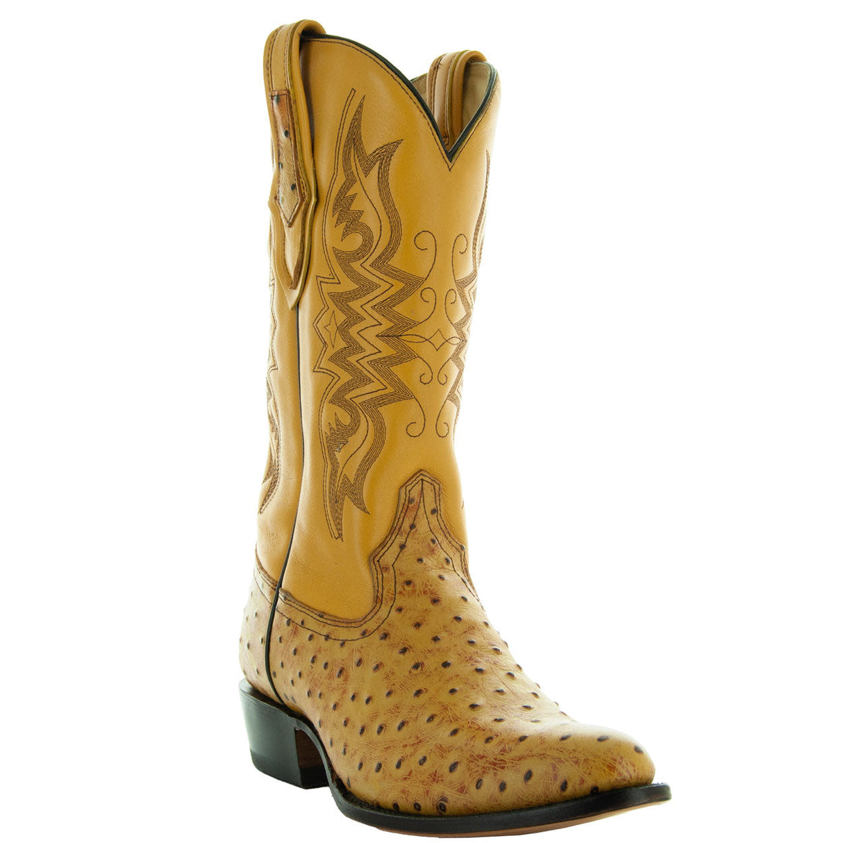 Men's Mantequilla Ostrich Print Cowboy Boots (H7002) from Soto Boots