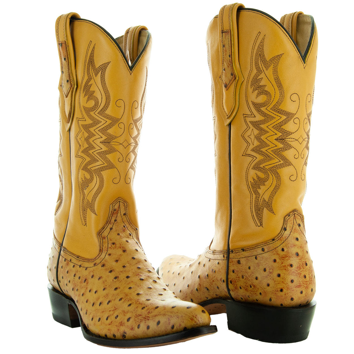 Men's Mantequilla Ostrich Print Cowboy Boots (H7002) from Soto Boots