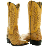 Men's Mantequilla Ostrich Print Cowboy Boots (H7002) from Soto Boots