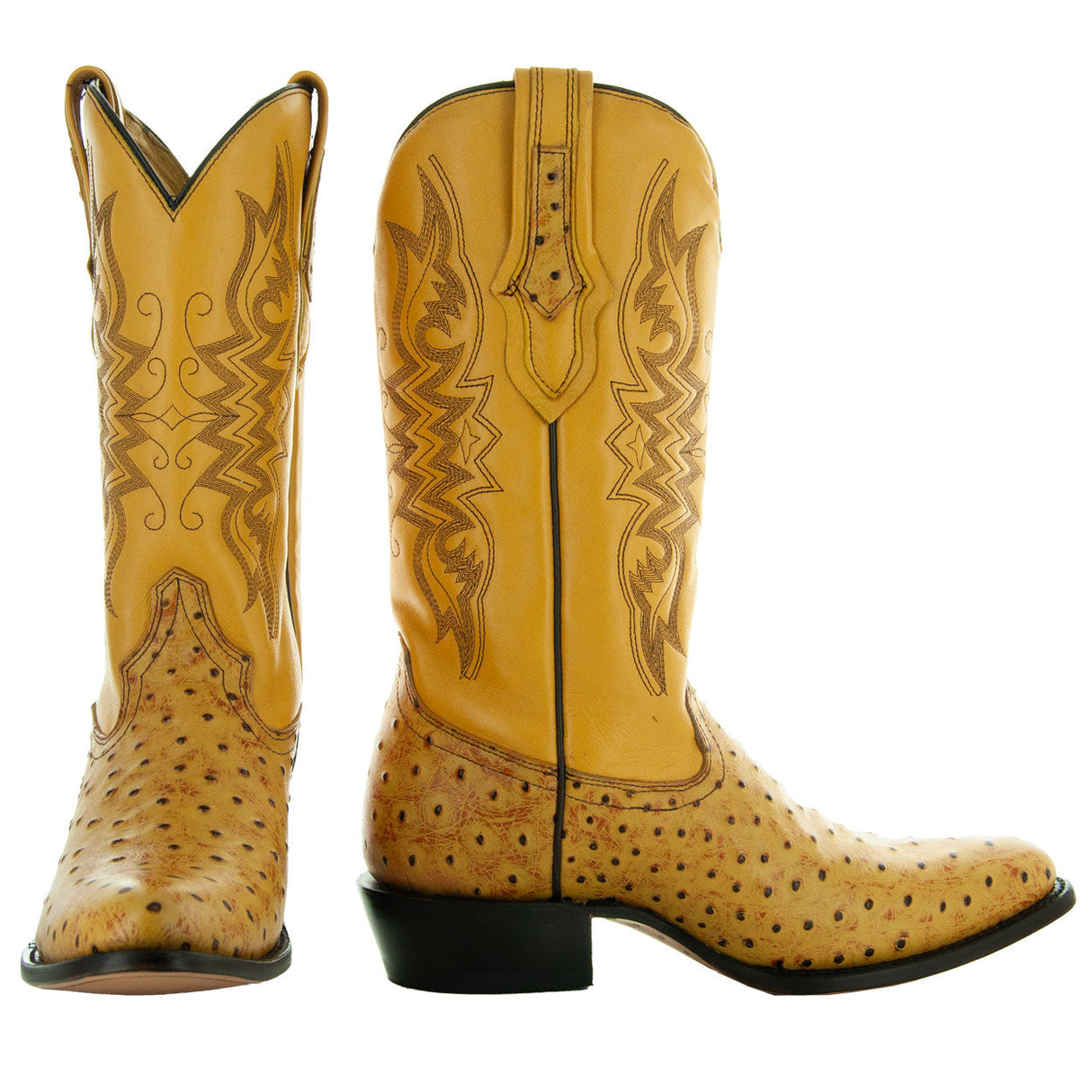Men's Mantequilla Ostrich Print Cowboy Boots (H7002) from Soto Boots