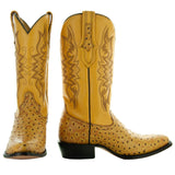 Men's Mantequilla Ostrich Print Cowboy Boots (H7002) from Soto Boots