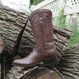 Men's  Brown Ostrich Print Cowboy Boots (H7002) from Soto Boots