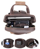 The Gaetano | Large Leather Backpack Camera Bag with Tripod Holder from STEEL HORSE LEATHER