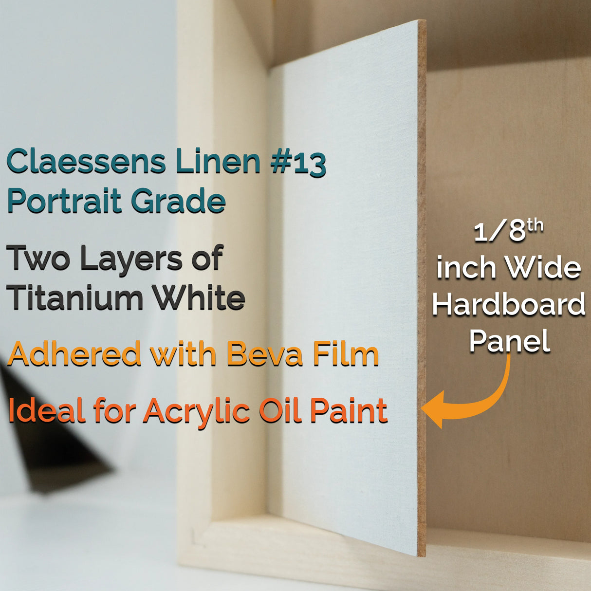 Trekell #113 Acrylic Primed Linen Panel - 1/8" Tempered Hardboard from Trekell Art Supplies