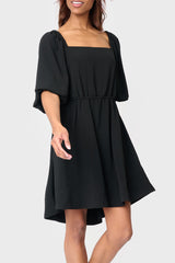 Balloon Sleeved Square Neck Crepe Dress from Gibsonlook