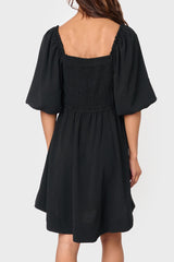 Balloon Sleeved Square Neck Crepe Dress from Gibsonlook