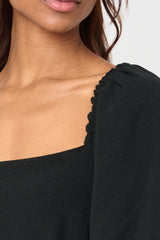 Balloon Sleeved Square Neck Crepe Dress from Gibsonlook