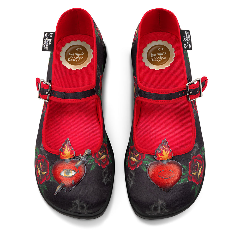 Chocolaticas® Heart Women's Mary Jane Flat from Hot Chocolate Design