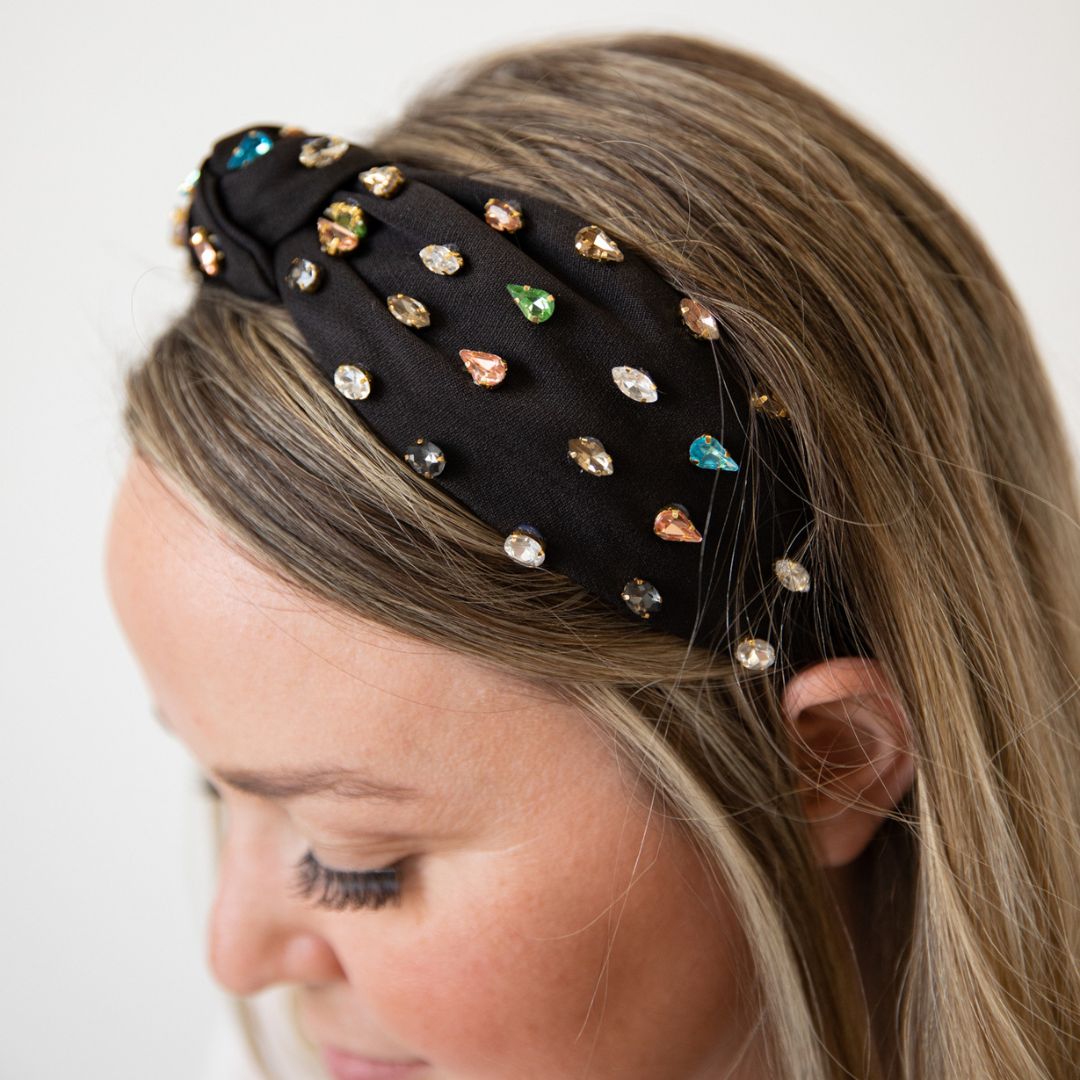 Traditional Knot Headband - Black Gem From Headbands of Hope