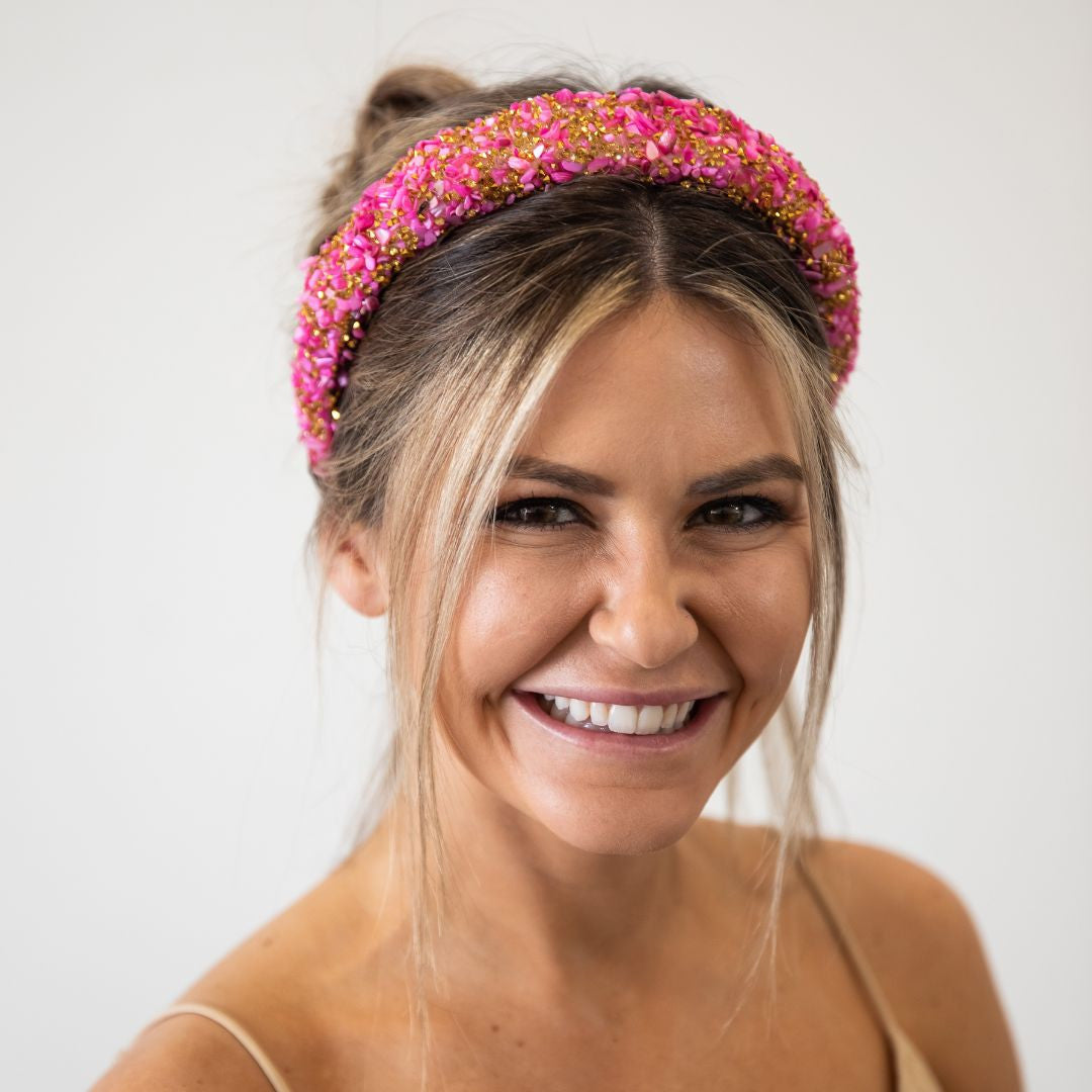 All that Glitters Headband - Hot Pink + Gold From Headbands of Hope