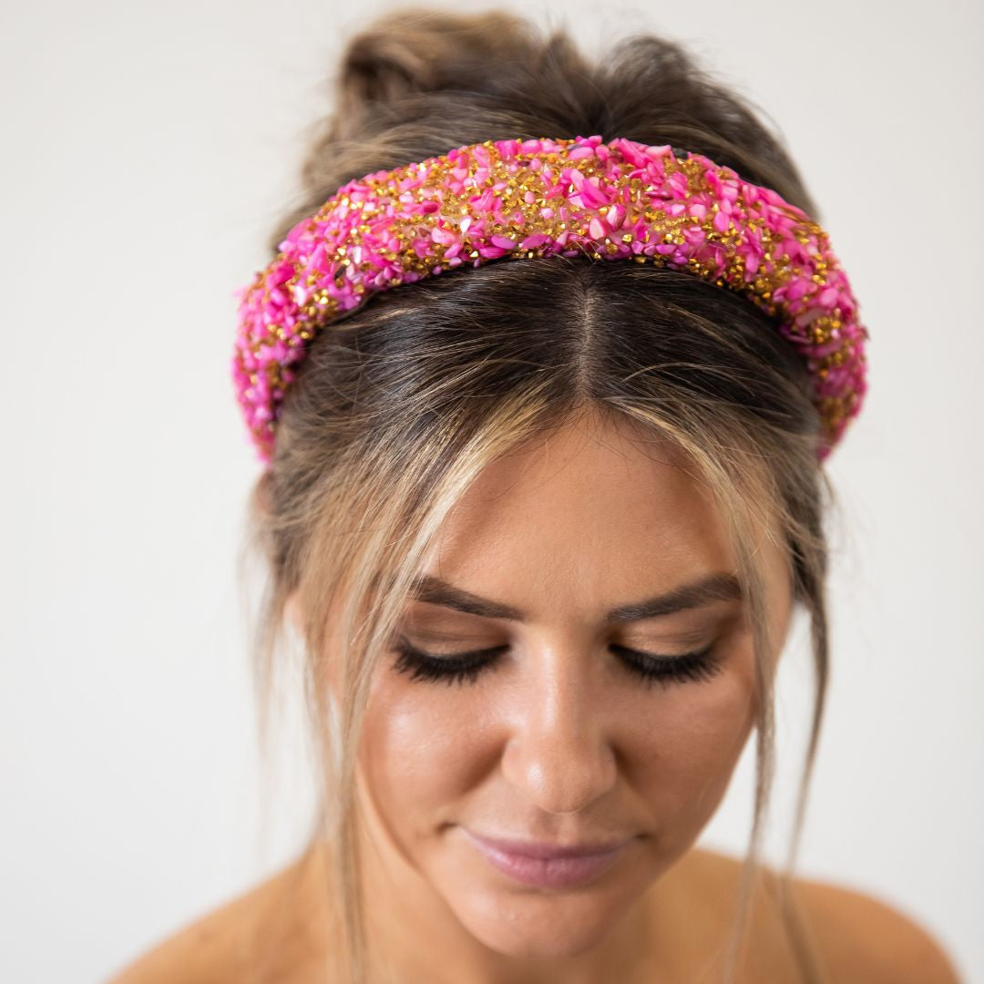 All that Glitters Headband - Hot Pink + Gold From Headbands of Hope