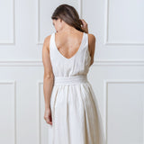 A-Line Organic Dress with Sash Taupe from Hope & Henry