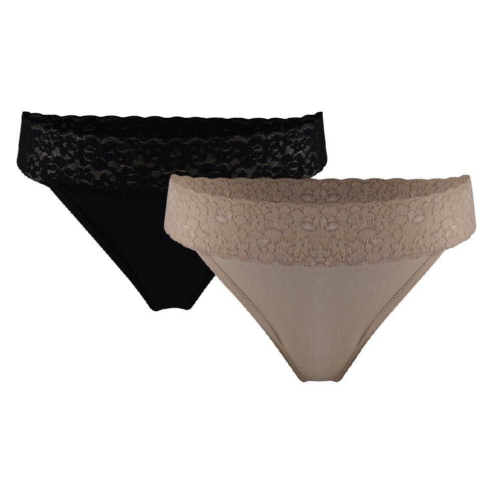 Hipster Lace Cotton Thong 2 Pack Underwear from The Bra Lab