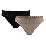 Hipster Lace Cotton Thong 2 Pack Underwear from The Bra Lab