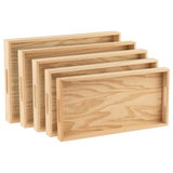 Oak Wood Nested Serving Trays  Five Piece Set of Rectangular Quality Wooden Trays with Cut Out Handles from Hammont