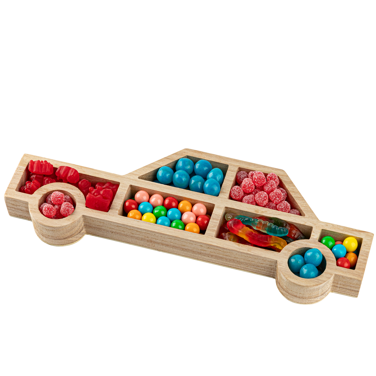 car shaped wood tray 15" x5.6x1.25 2 pack from Hammont