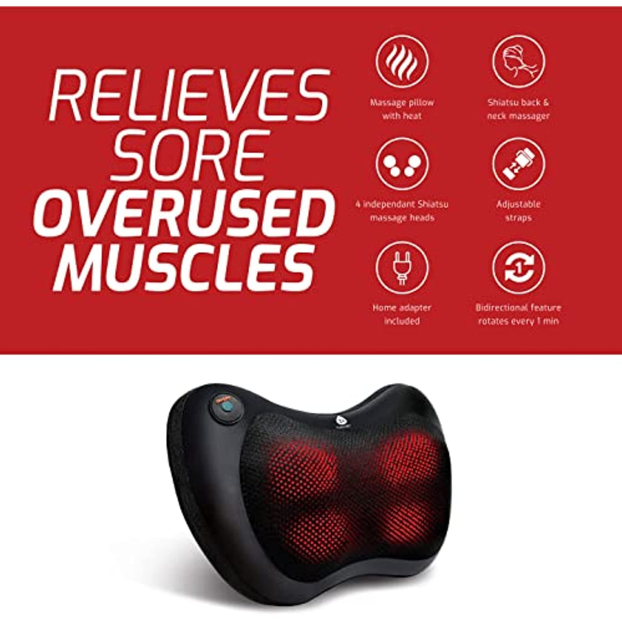 Shiatsu Heating Neck & Back Massager from Pursonic