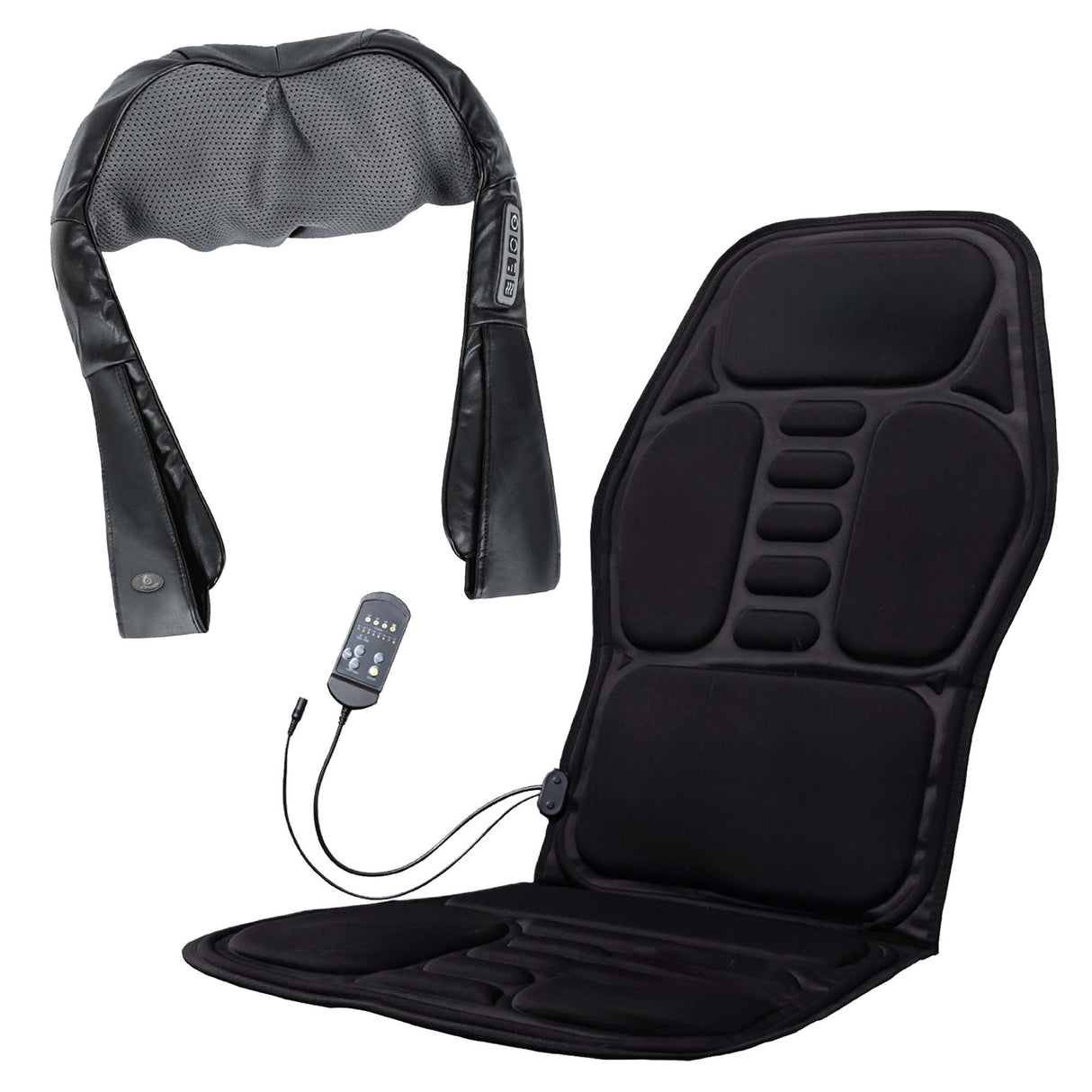 Ultimate Home & Office Massage Bundle - Pursonic 3D Shiatsu Heating Back & Neck Massager and Pursonic Chair Cushion with Heat & Vibration for Full-Body Relaxation from Pursonic