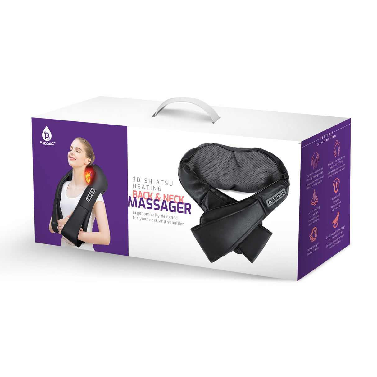 Pursonic 3D Shiatsu Heating Back and Neck Massager from Pursonic