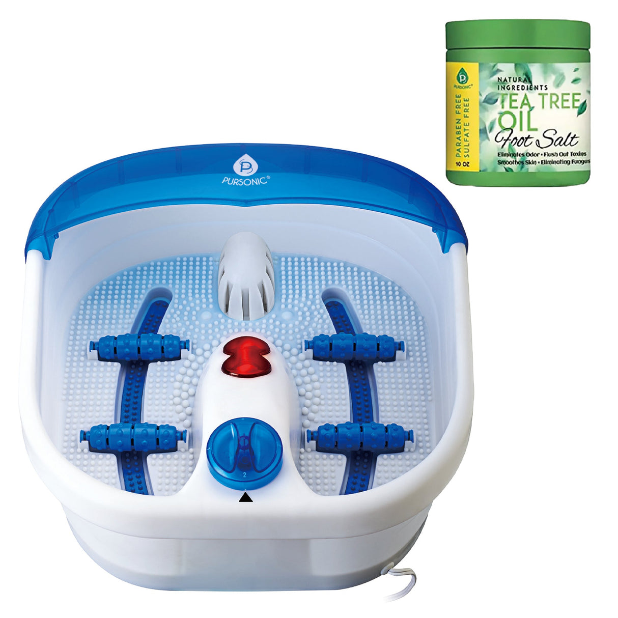 Foot Spa Massager with Tea Tree Oil Foot Salt Scrub (Heating Function) from Pursonic