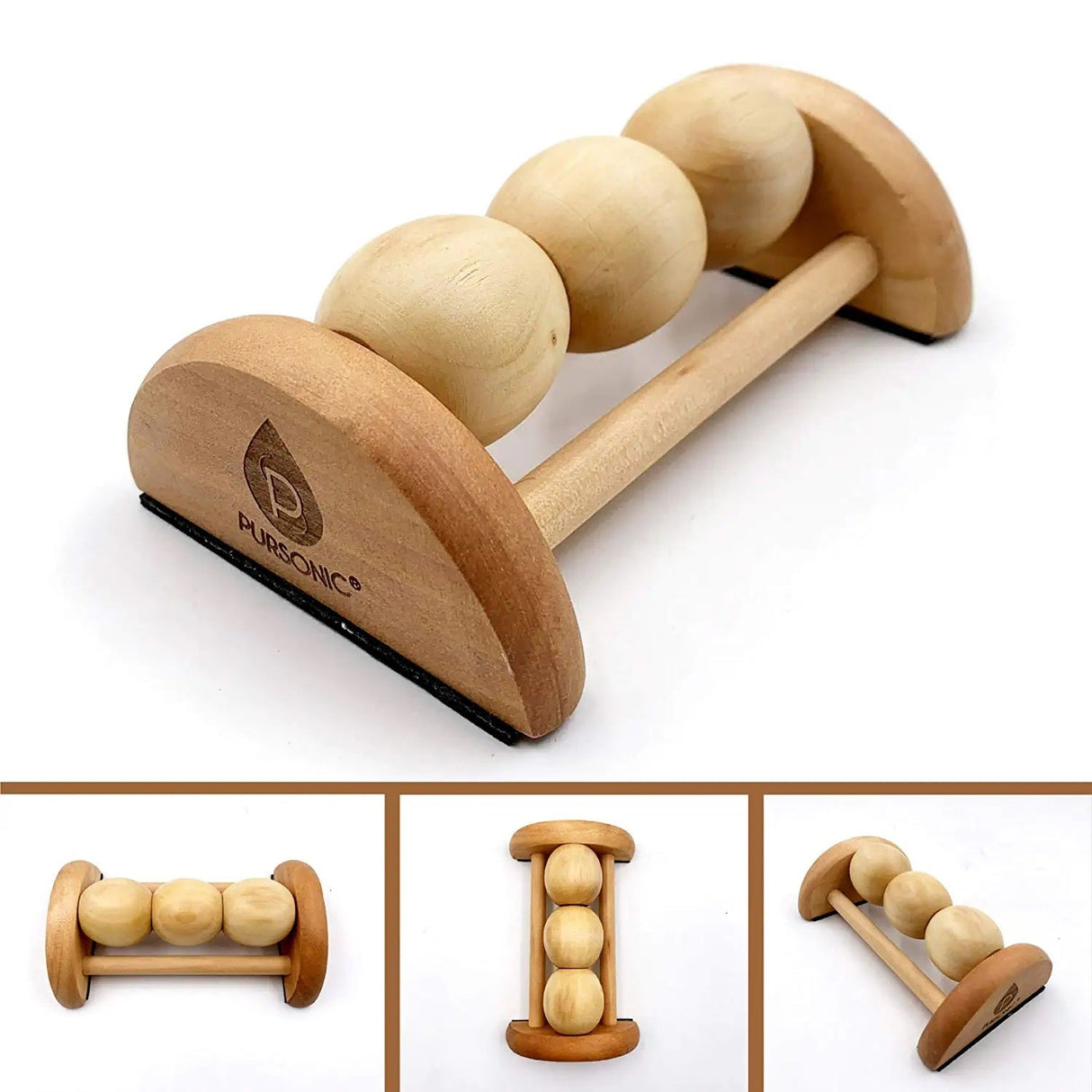 All Natural Wooden Foot Massager Roller from Pursonic