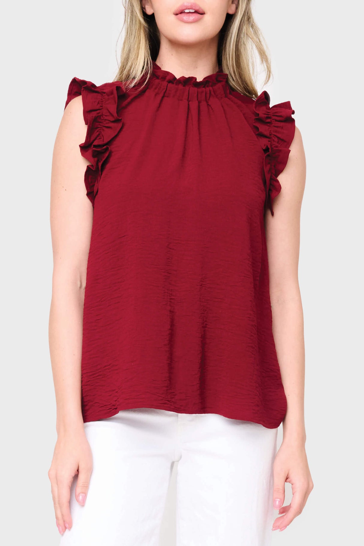 Flutter Sleeve High Neck Blouse from Gibsonlook
