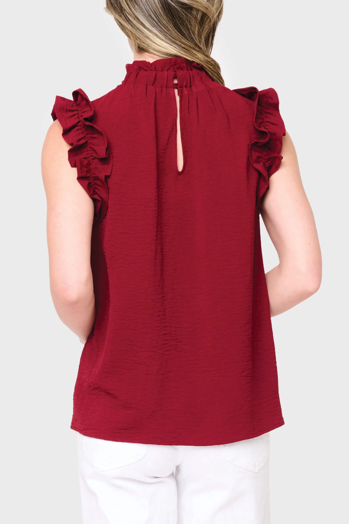 Flutter Sleeve High Neck Blouse from Gibsonlook
