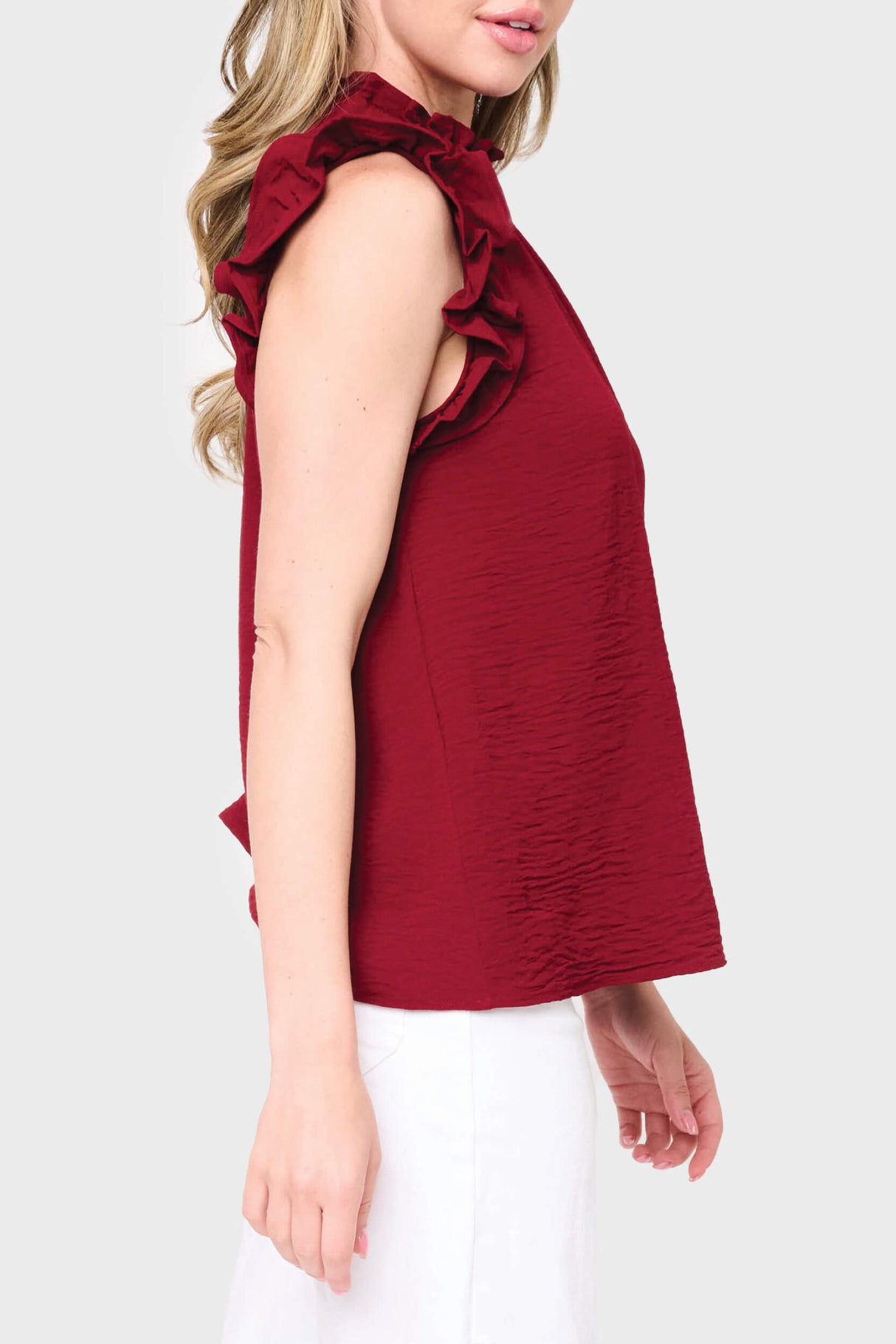 Flutter Sleeve High Neck Blouse from Gibsonlook