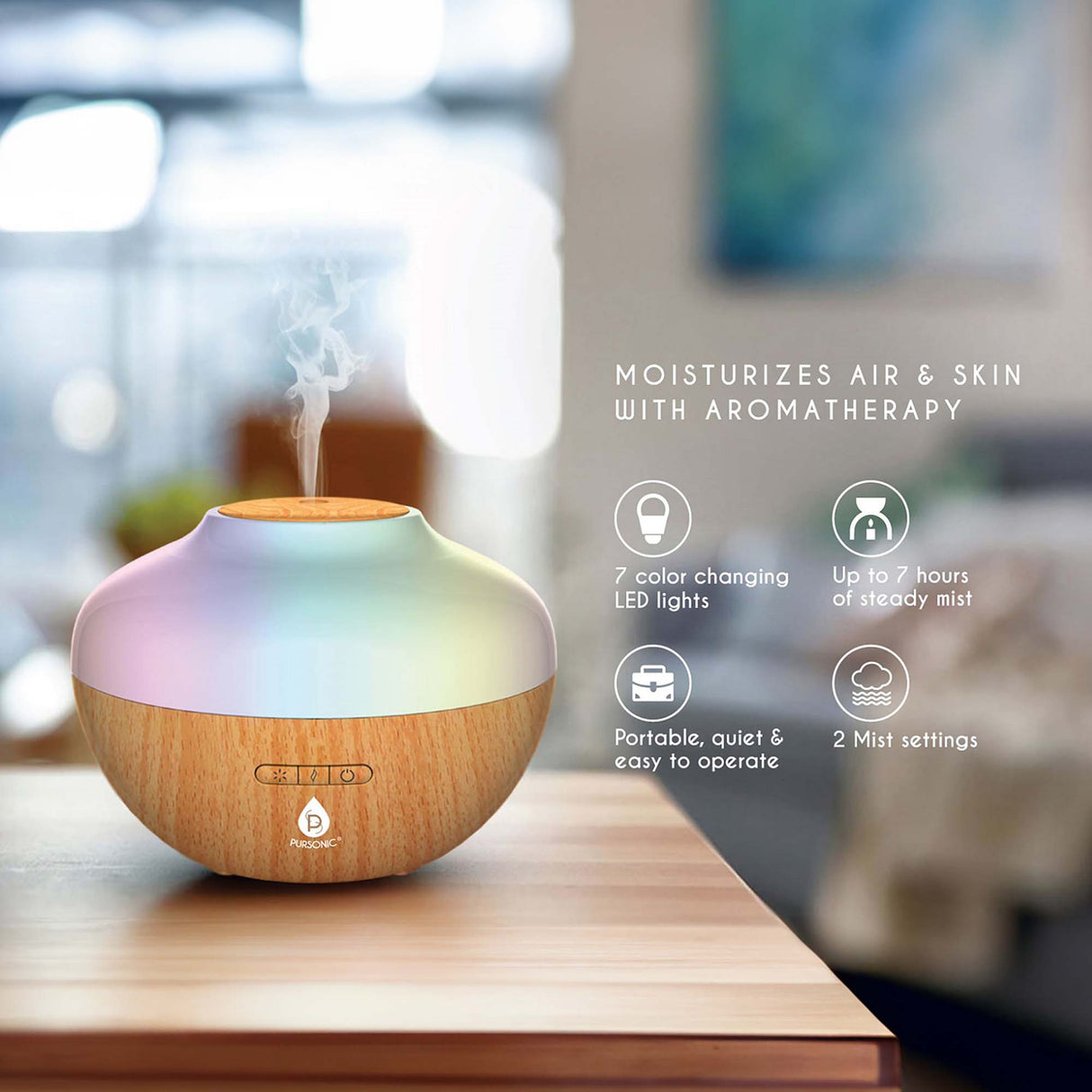 Pursonic Himalayan Salt Lamp & Aromatherapy Diffuser Wellness Set from Pursonic