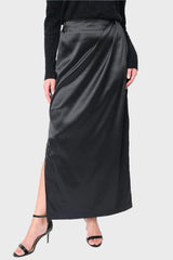 Satin Maxi Skirt With Pleat Details From Gibsonlook