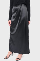 Satin Maxi Skirt With Pleat Details From Gibsonlook