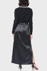 Satin Maxi Skirt With Pleat Details From Gibsonlook
