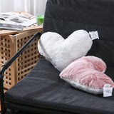 Tache Faux Fur Pink White Heart Shape Throw Pillow (#7) from Tache Home Fashion