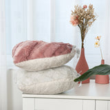 Tache Faux Fur Pink White Heart Shape Throw Pillow (#7) from Tache Home Fashion