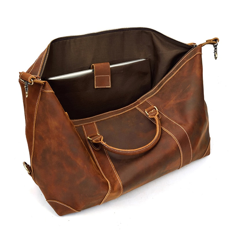 The Eira Duffle Bag | Vintage Leather Weekender from STEEL HORSE LEATHER