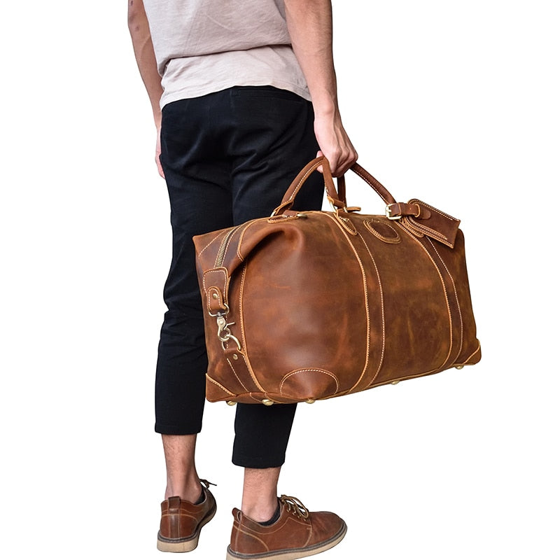 The Eira Duffle Bag | Vintage Leather Weekender from STEEL HORSE LEATHER
