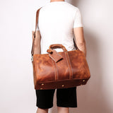 The Brandt Weekender | Small Leather Duffle Bag from STEEL HORSE LEATHER