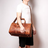 The Brandt Weekender | Small Leather Duffle Bag from STEEL HORSE LEATHER