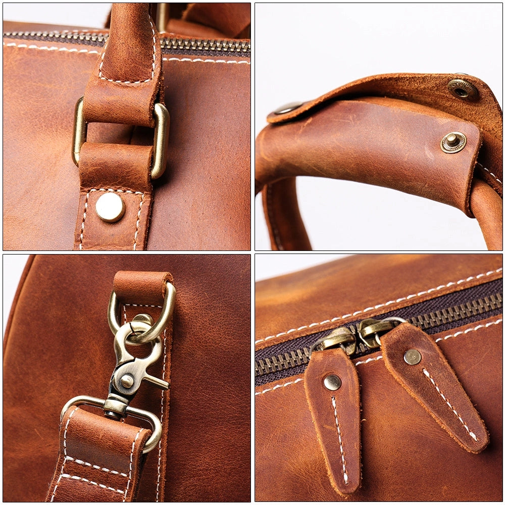 The Brandt Weekender | Small Leather Duffle Bag from STEEL HORSE LEATHER