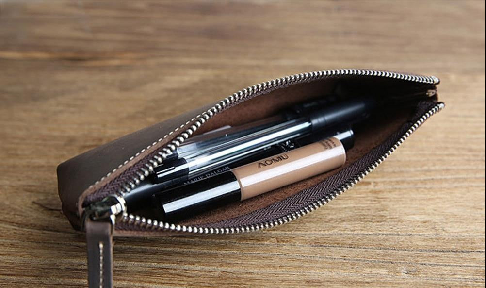 The Pallavi | Handmade Leather Pencil Case - Leather Makeup Bag from STEEL HORSE LEATHER