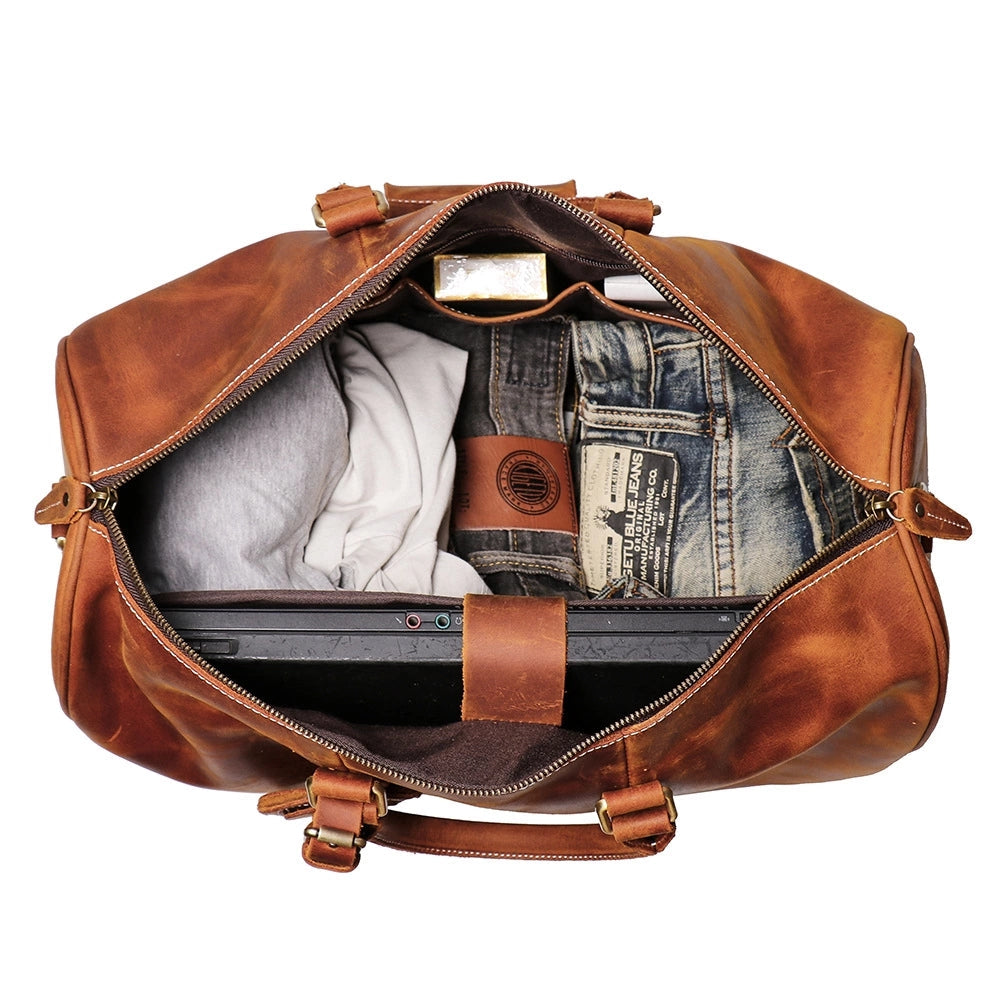The Brandt Weekender | Small Leather Duffle Bag from STEEL HORSE LEATHER