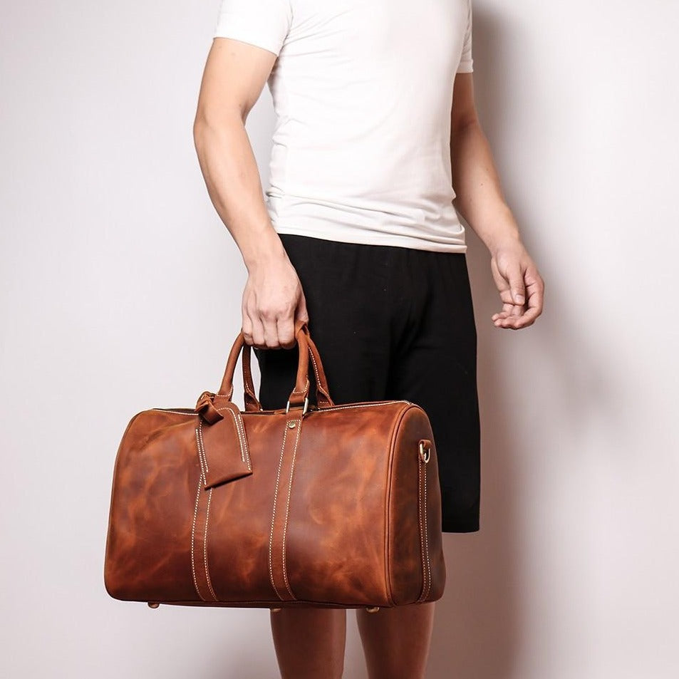 The Brandt Weekender | Small Leather Duffle Bag from STEEL HORSE LEATHER