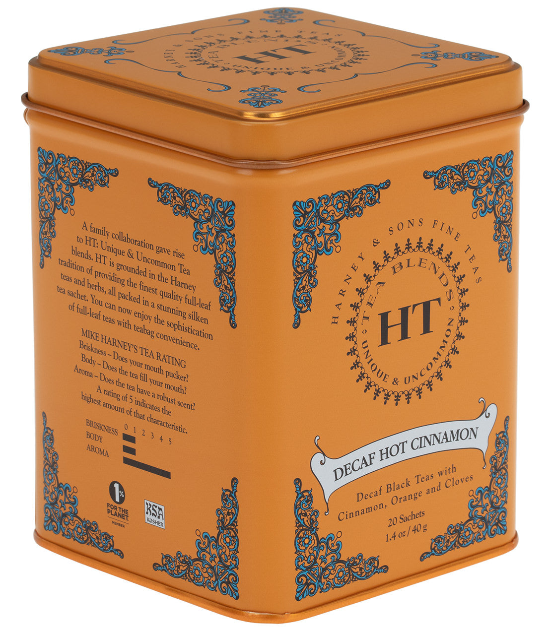 Decaf Hot Cinnamon Spice, HT Tin of 20 Sachets from Harney & Sons Fine Teas