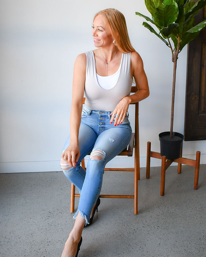 Classic Wide Strap Tank Halftee from HALFTEE Layering Fashions