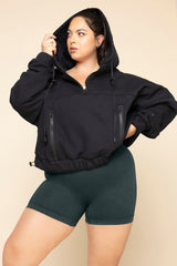 Half Zip Warm Up Hoodie - Black from POPFLEX