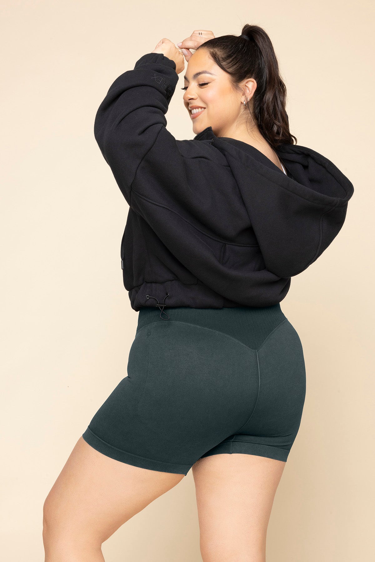 Half Zip Warm Up Hoodie - Black from POPFLEX
