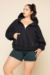 Half Zip Warm Up Hoodie - Black from POPFLEX