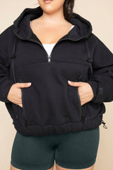 Half Zip Warm Up Hoodie - Black from POPFLEX