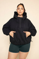 Half Zip Warm Up Hoodie - Black from POPFLEX